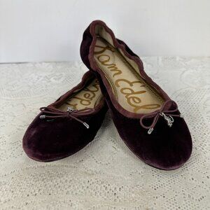 Sam Edelman, Women's "Felicia", Ballet Flats, Burgandy, Leather Sole, 5.5M